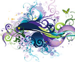 Swirl Floral Vector Graphic